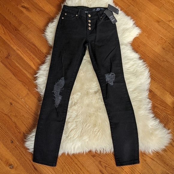 ARMANI EXCHANGE j27 super skinny button fly jeans black women's 25 - Picture 9 of 13